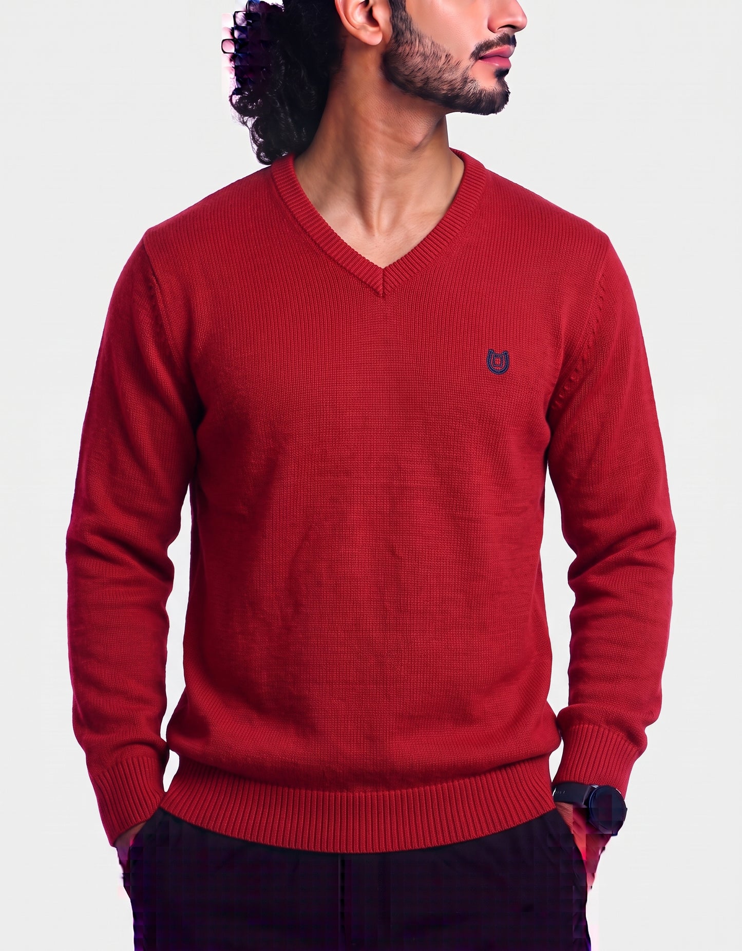 Chaps Men Cotton Fleece Orange Sweater L