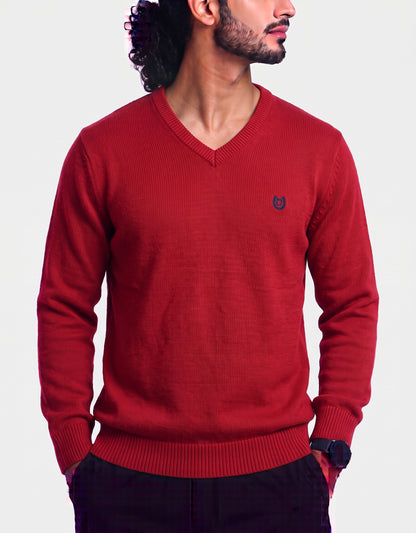 Chaps Men Cotton Fleece Orange Sweater L