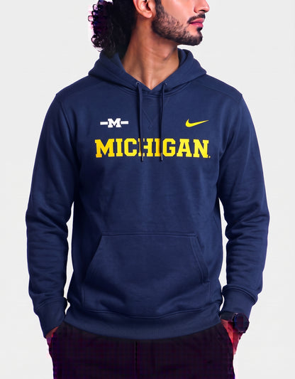 Nike Men Cotton Fleece Blue Hoodie L