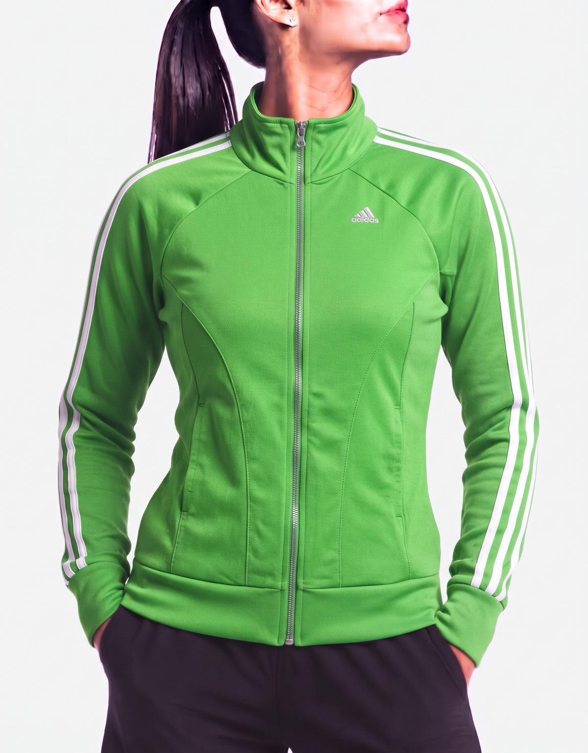 Adidas Women Green Sport Zipper S