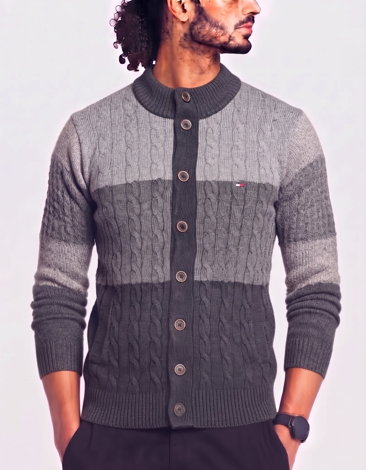 Tommy Hilfiger Men Gray Sweater M
