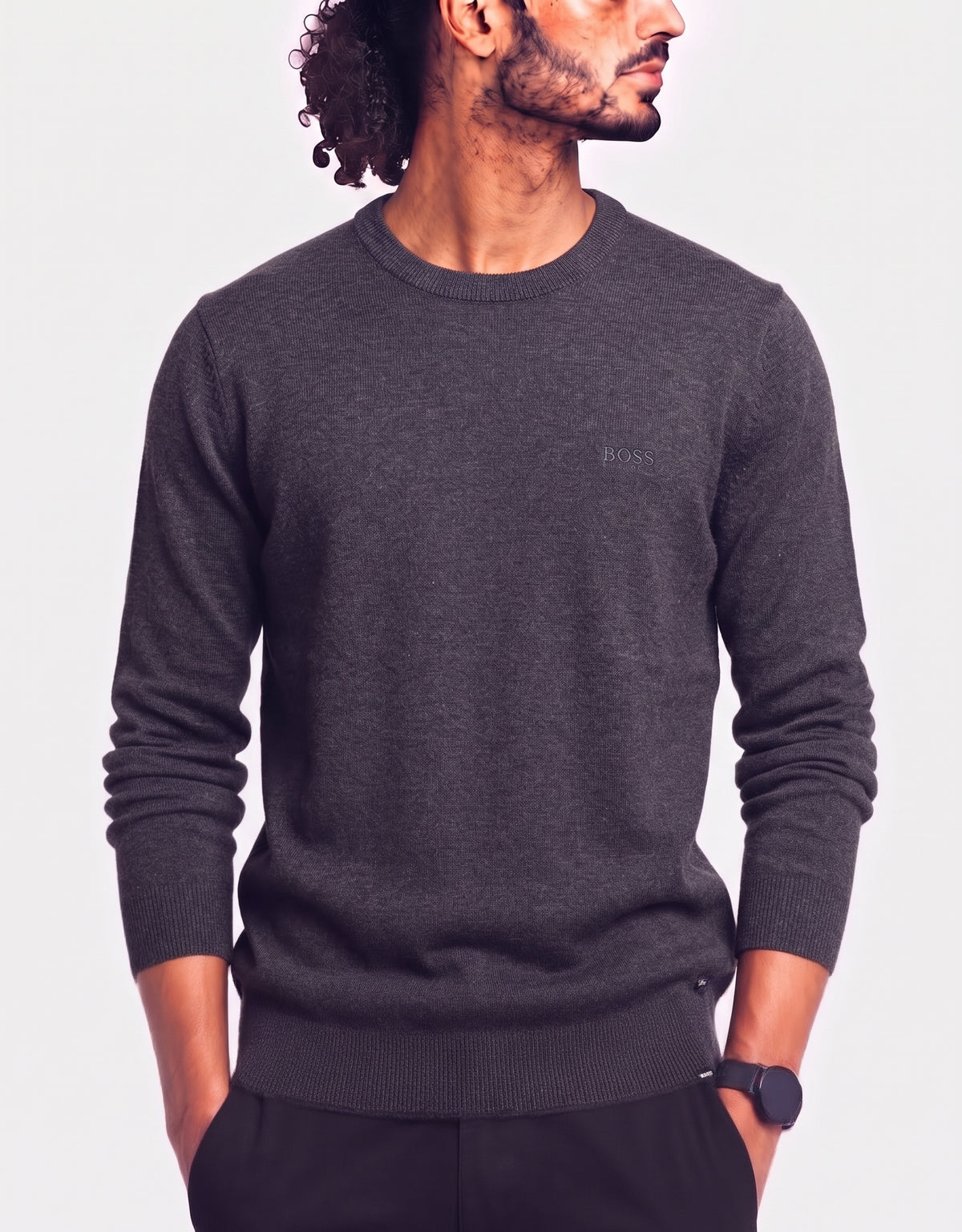 Hugo Boss Men Gray Sweater L