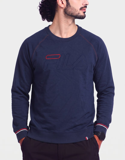 Fila Men Cotton Fleece Blue Sweatshirt L