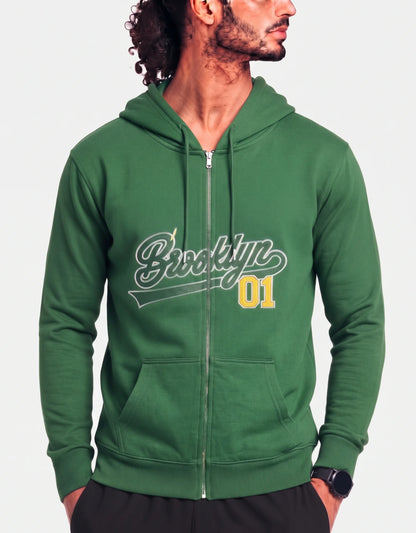 Garage Men Cotton Green Zipper XS