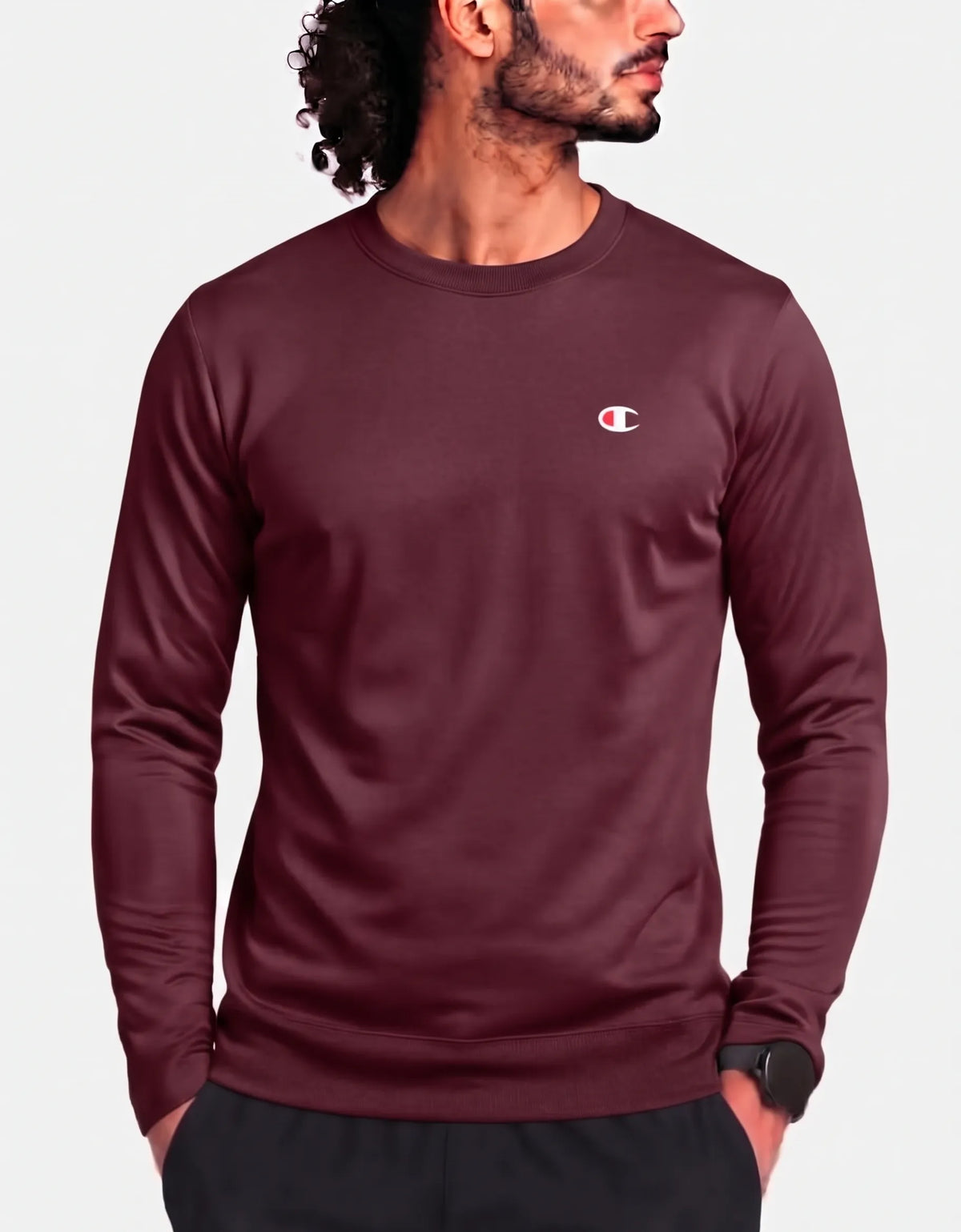 Champion Men Cotton Red Sweatshirt L
