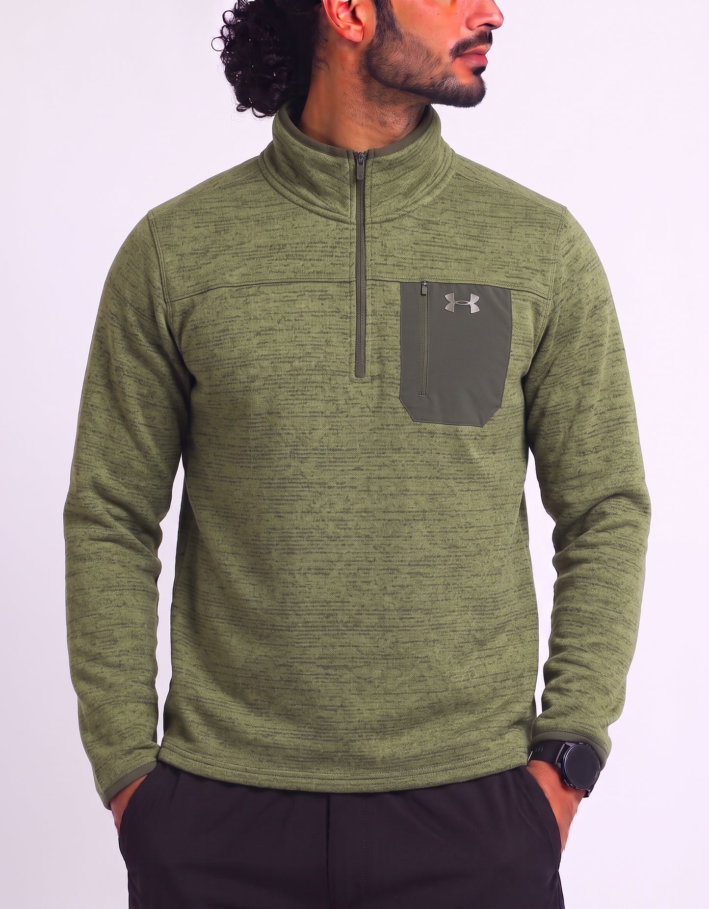 Under Armour Men Cotton Fleece Green Sweatshirt XL