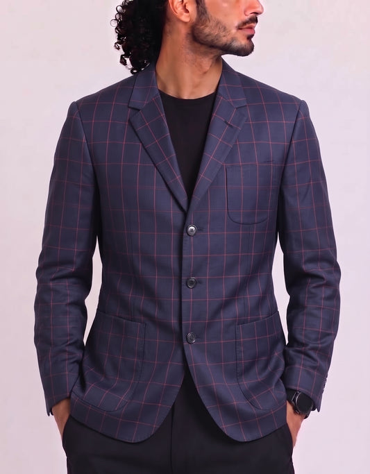 Z Zegna Men Cotton Blue Coat M