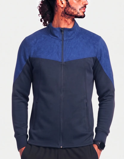Athletic Works Men Polyester Navy Brown Zipper M