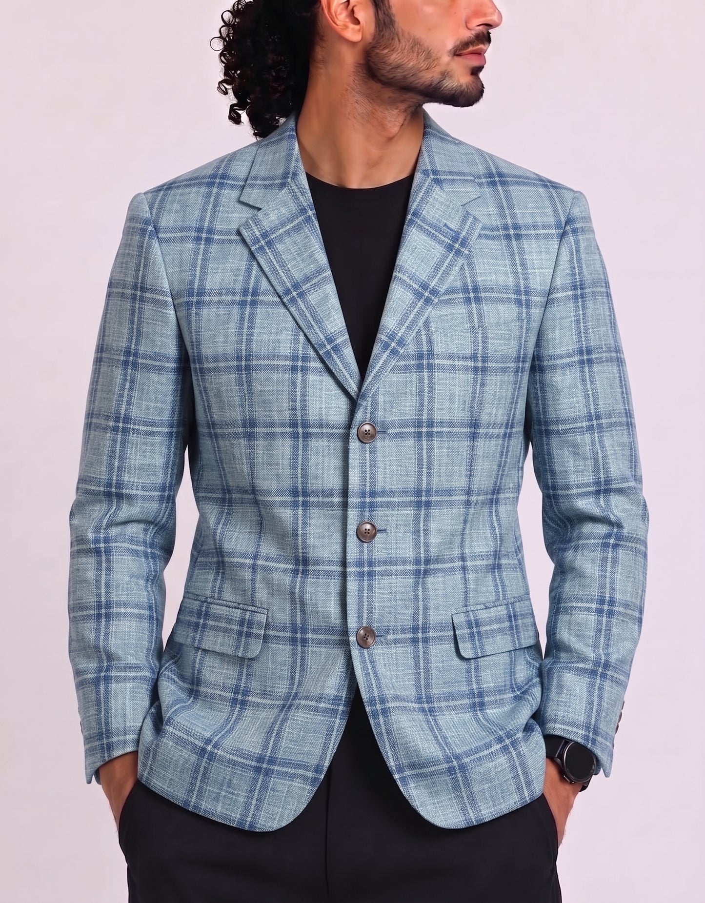 Ermenegildo Zegna Men Cotton Blue Coat M