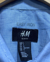 H&M Blue Cotton Shirt For Men Large | Preloved Labels