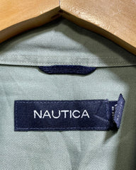 Nautica Green Cotton Shirt For Men Large