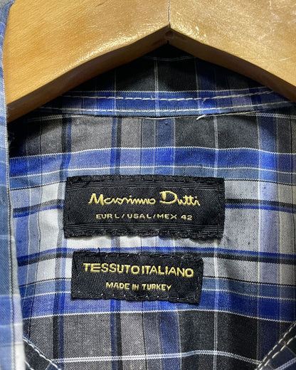 Massimo Dutti Blue Cotton Shirt For Men M | Preloved Labels