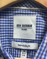 Ben Sherman Blue Cotton Shirt For Men Large