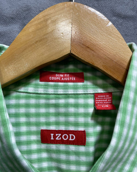 Izod Green Cotton Shirt For Men Large | Preloved Labels