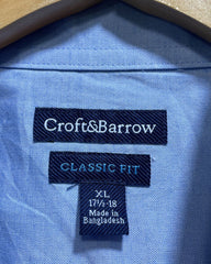 Croft & Barrow Blue Cotton Shirt For Men X Large | Preloved Labels