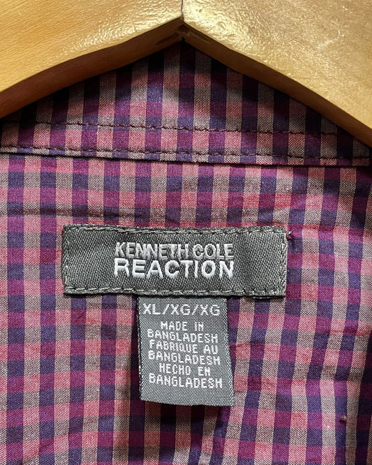 Kenneth Cole Reaction Maroon Cotton Shirt For Men XL | Preloved Labels