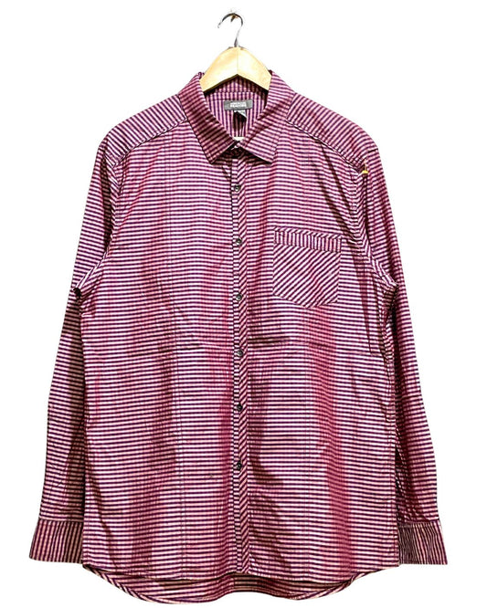 Kenneth Cole Reaction Maroon Cotton Shirt For Men XL | Preloved Labels