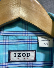 Izod Blue Cotton Shirt For Men Large | Preloved Labels