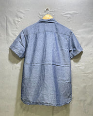 Arizona Blue Cotton Shirt For Men Large