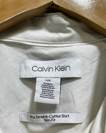 Calvin Klein White Cotton Shirt For Men Large | Preloved Labels
