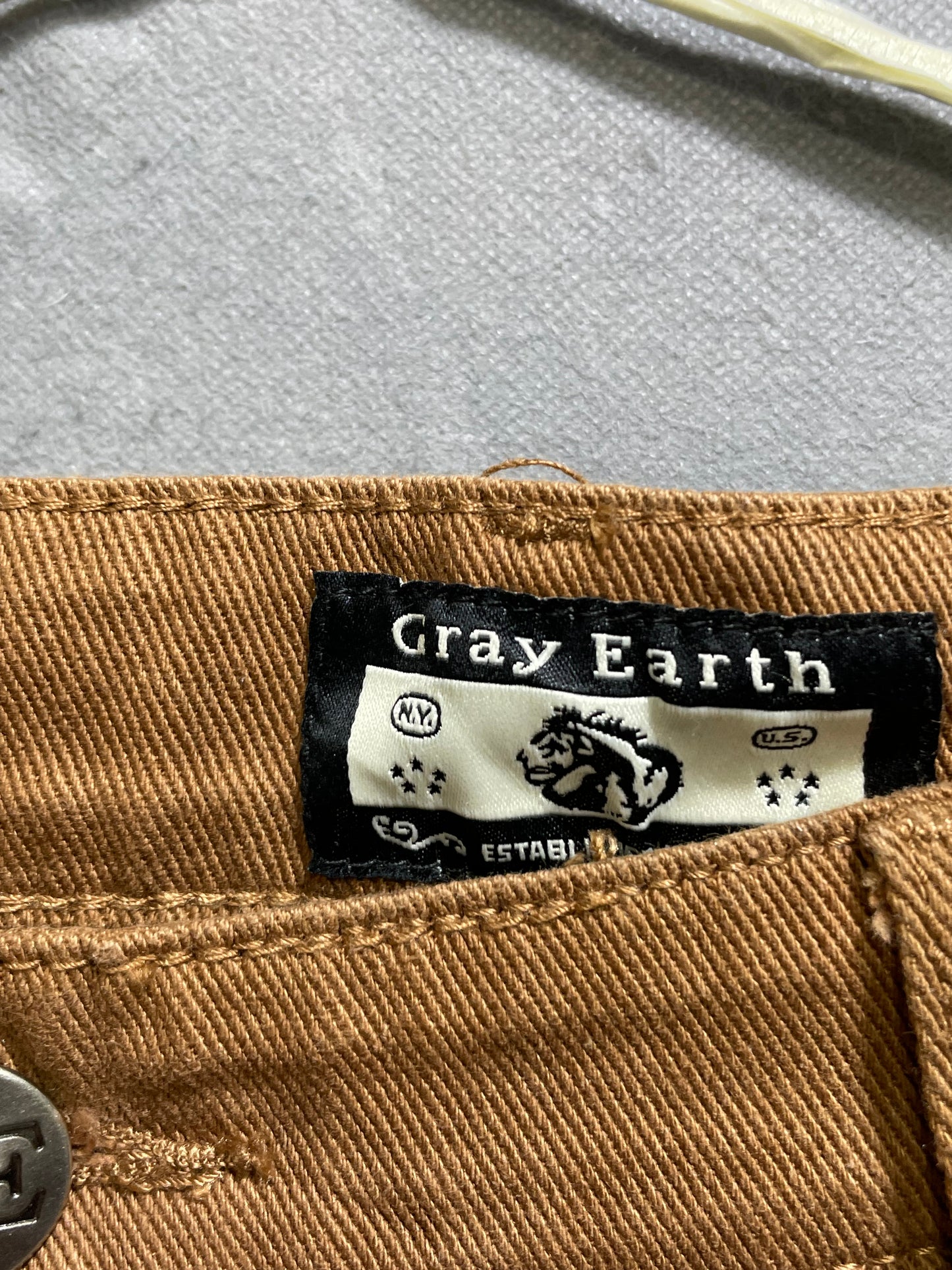 Gray Earth Brown Jeans For Men XL
