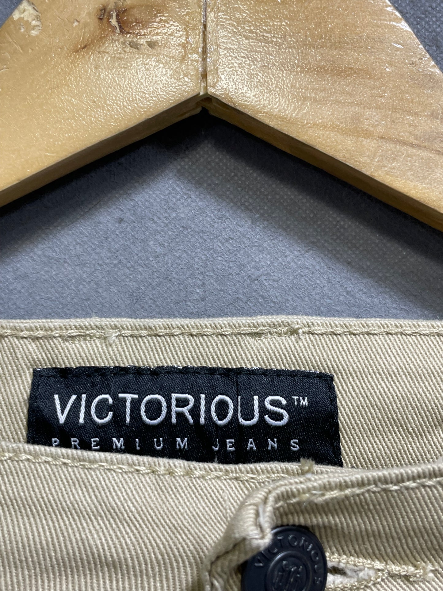 Victorious Khaki Cotton Jeans For Men S