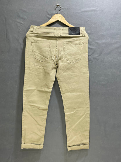 Victorious Khaki Cotton Jeans For Men S