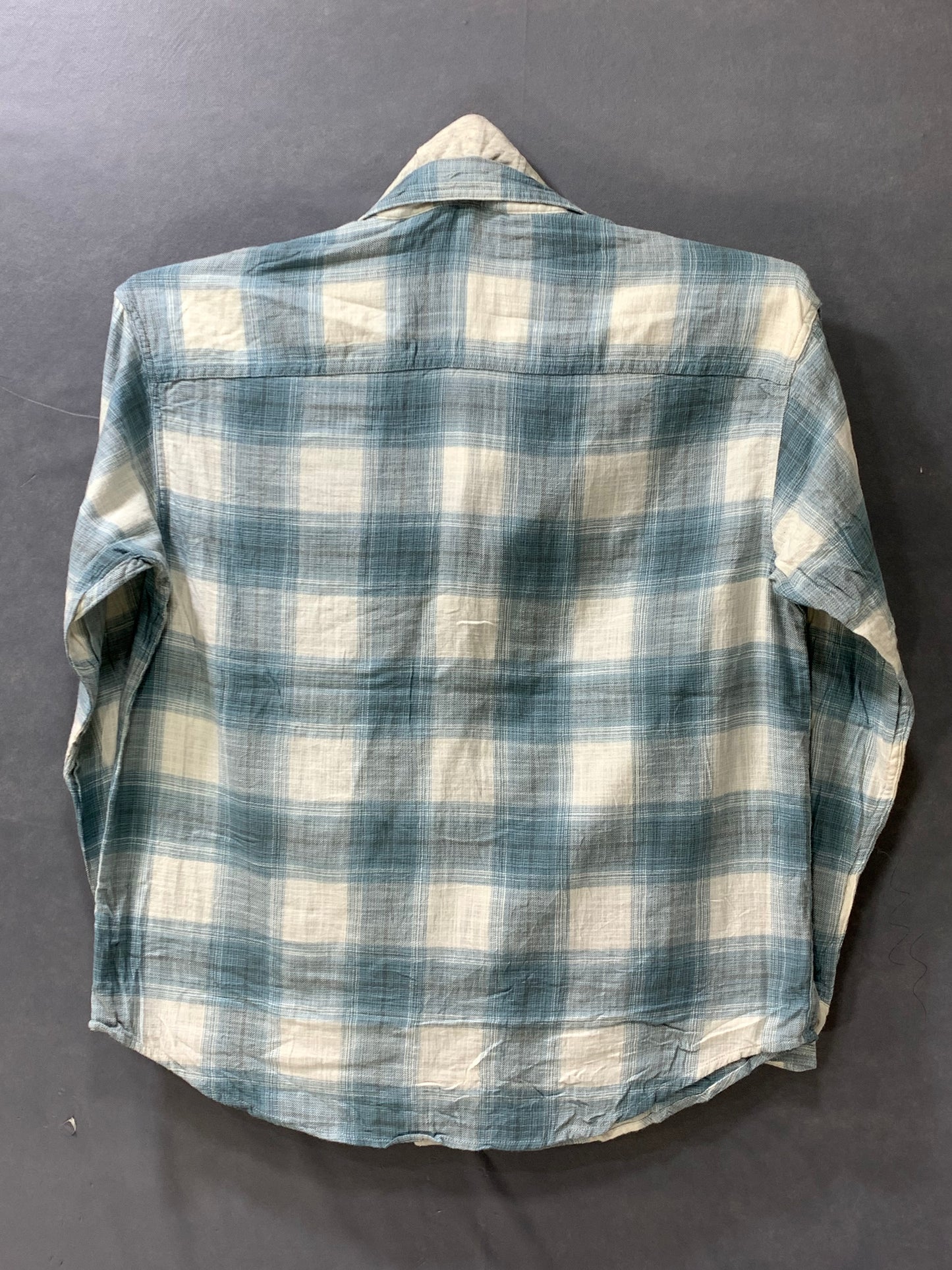 American Eagle Blue Cotton Winter Hood Shirt For Men M