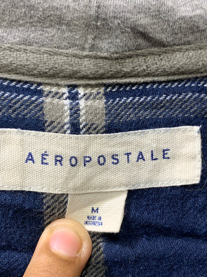 Aeropostale Blue Cotton Winter Hood Shirt For Men M