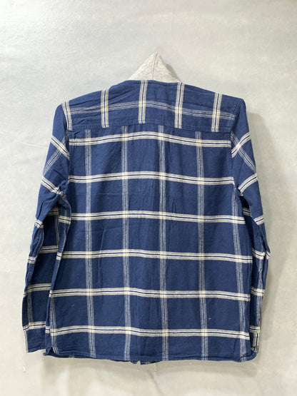 Aeropostale Blue Cotton Winter Hood Shirt For Men M
