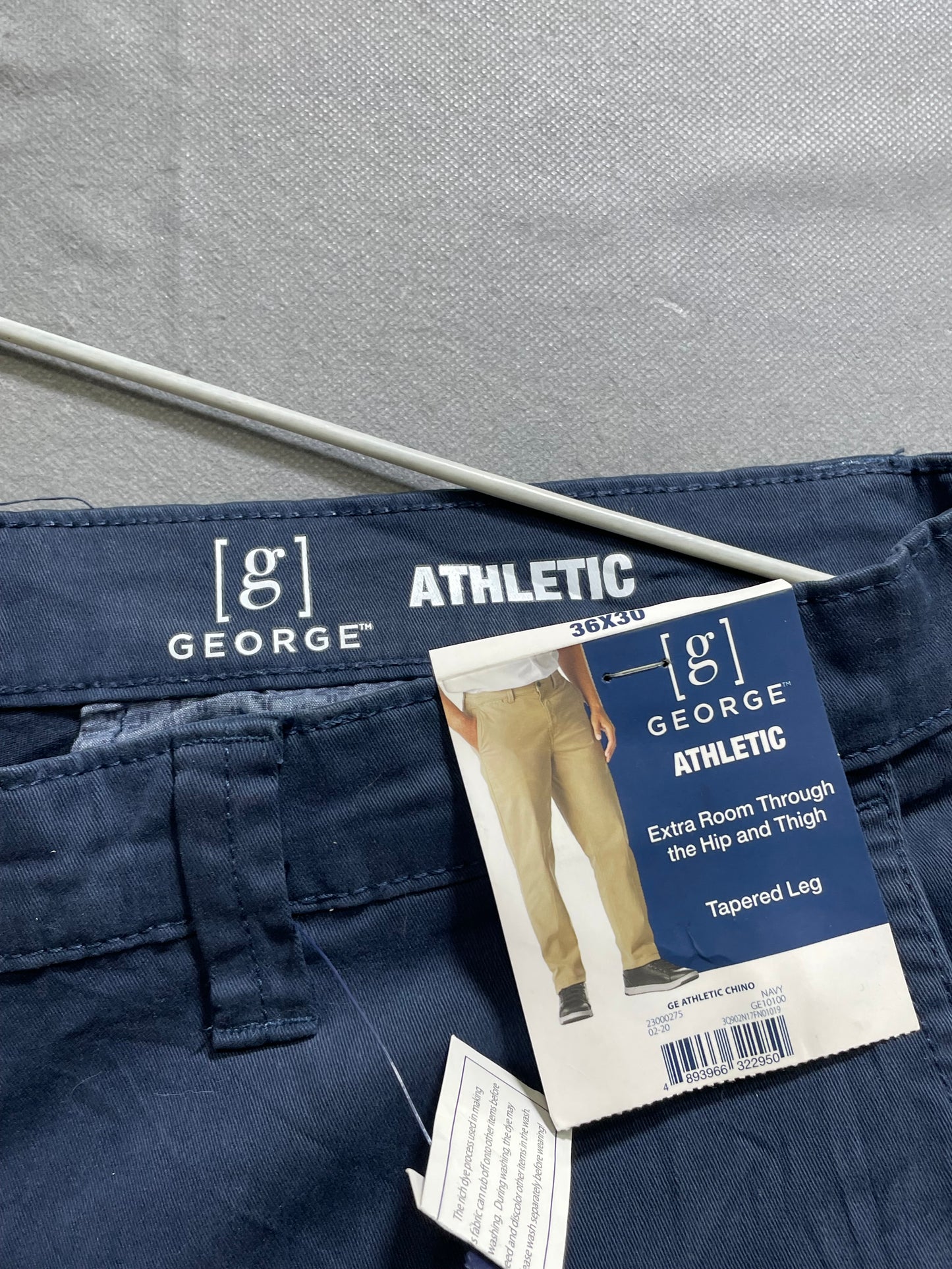 George Blue Cotton Dress Pant For Men L