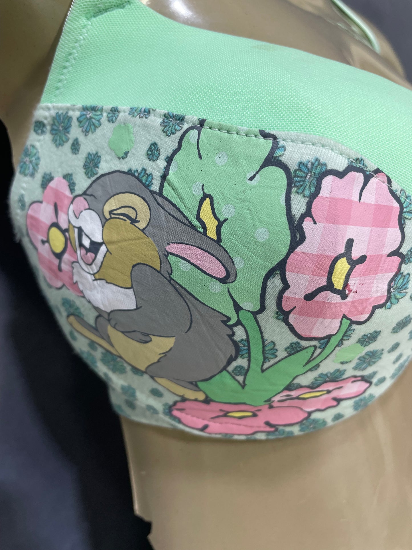 Disney Green Sports Gym Bra For Women L