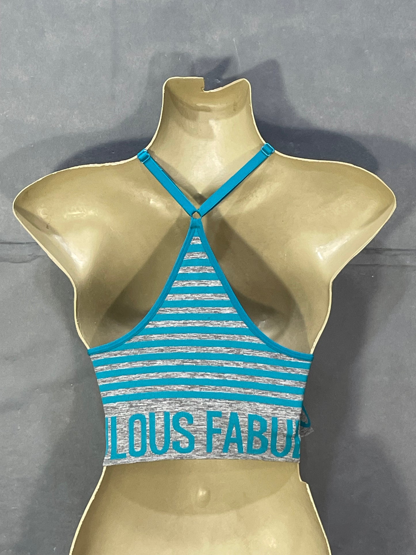 Fabulous Green & Gray Sports Gym Bra For Women XL