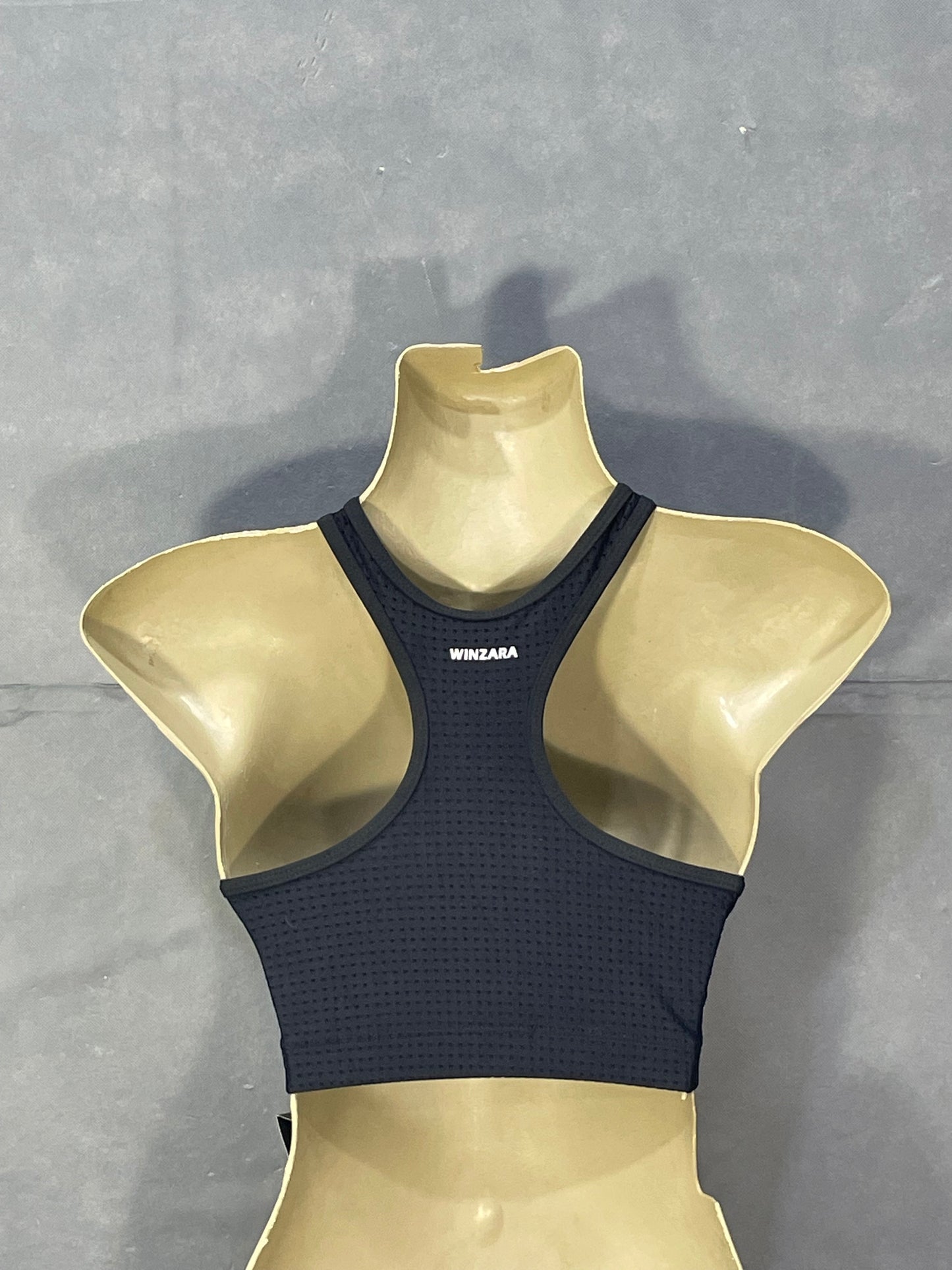 Winzara Front Open Black Sports Gym Bra For Women M