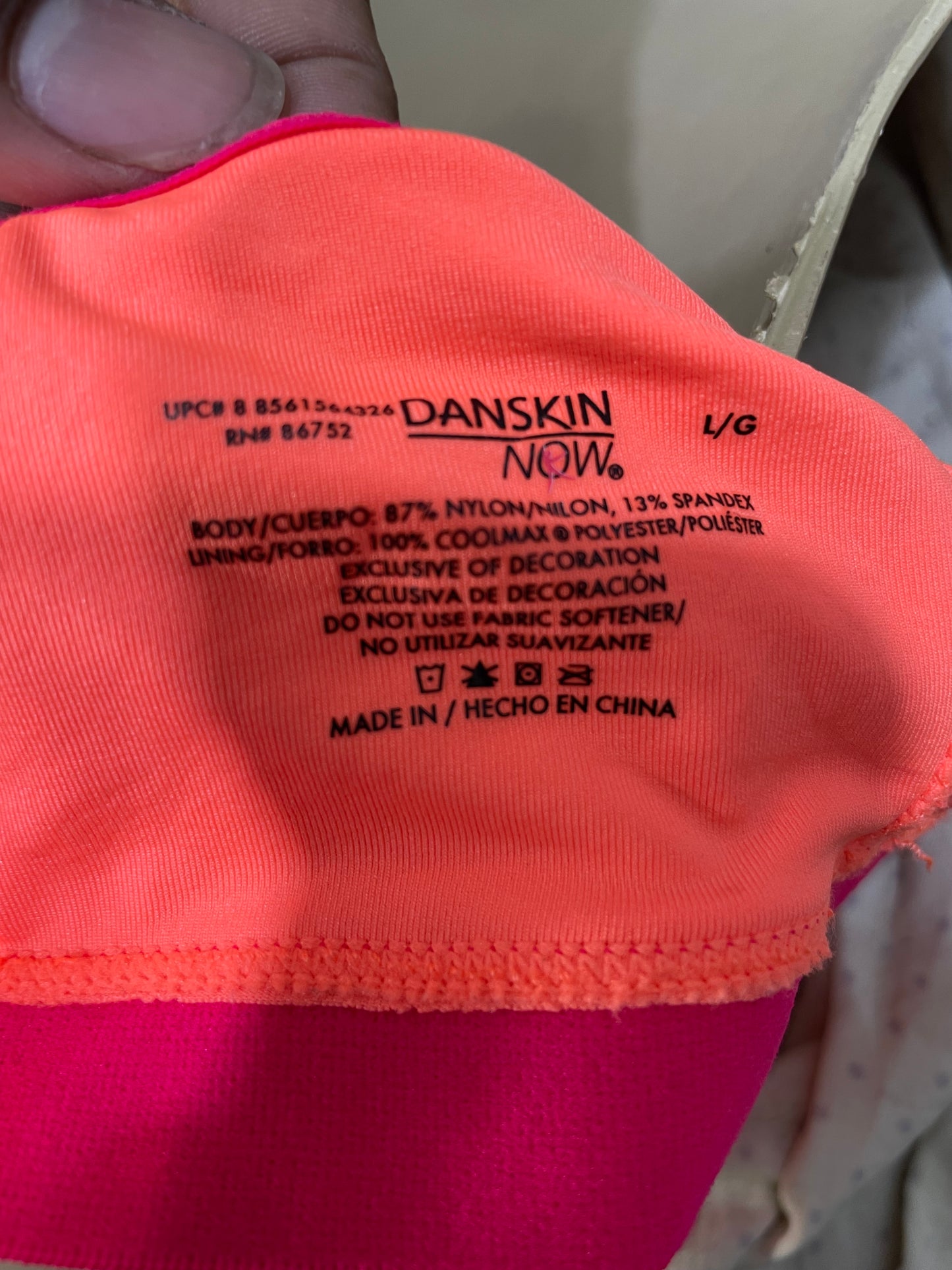 Danskin Orange Sports Gym Bra For Women L