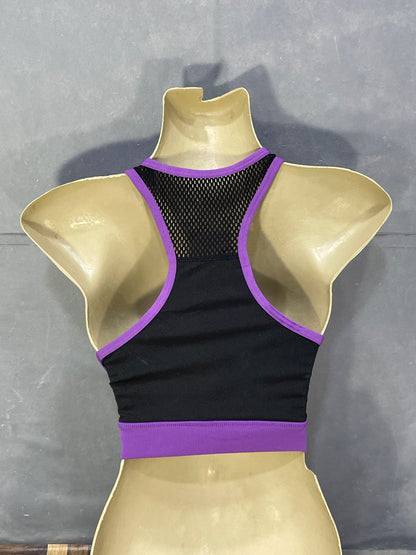 Pop Fit Black Sports Gym Bra For Women XL