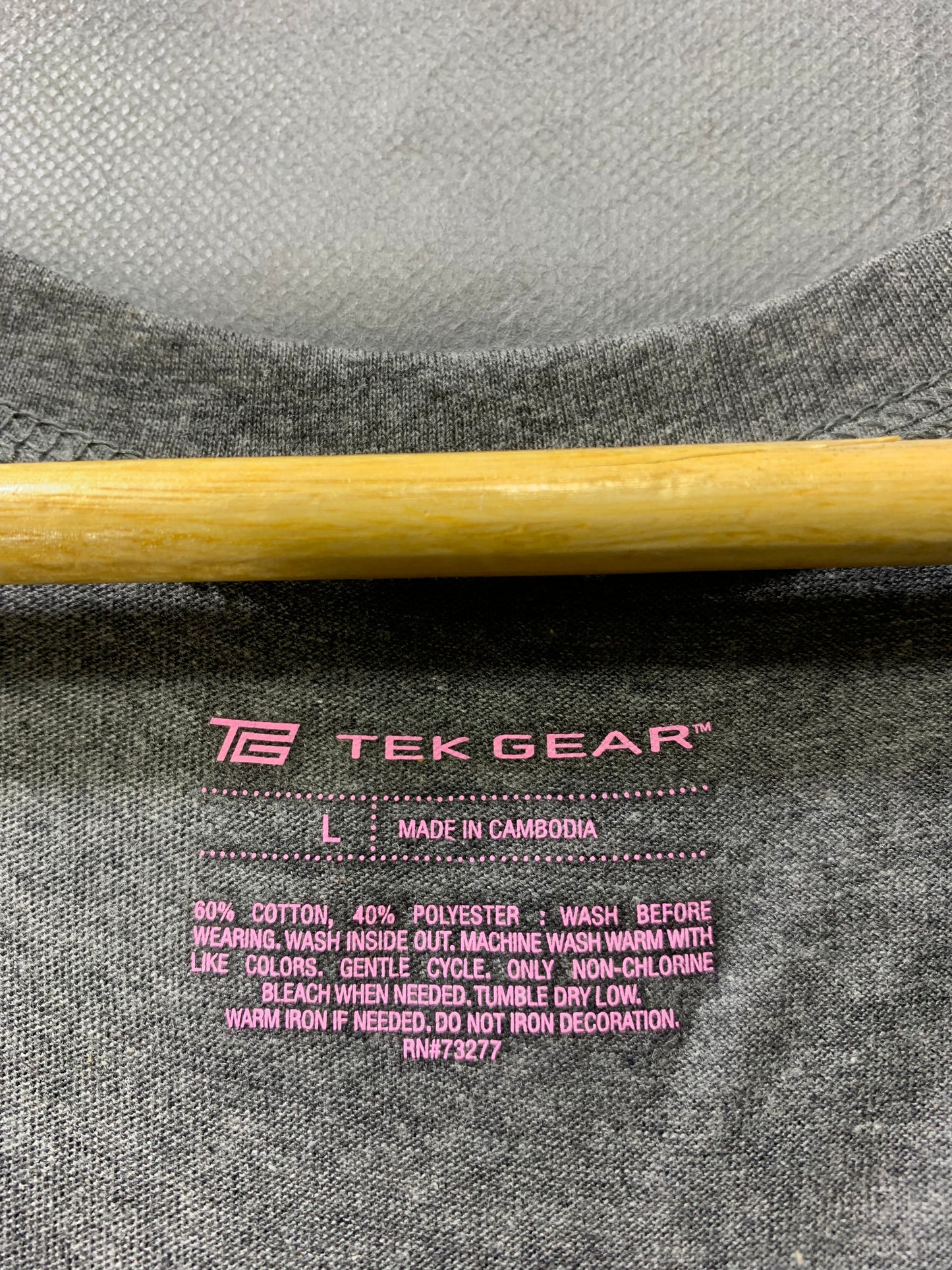 Tek Gear Gray Cotton For Women T Shirt L