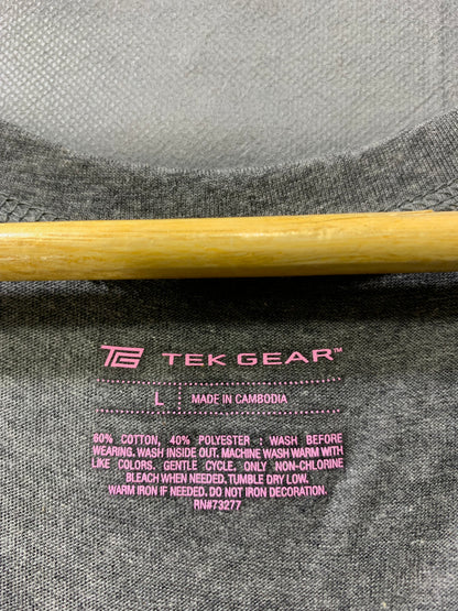 Tek Gear Gray Cotton For Women T Shirt L