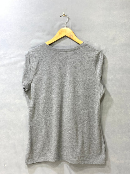 Tek Gear Gray Cotton For Women T Shirt L