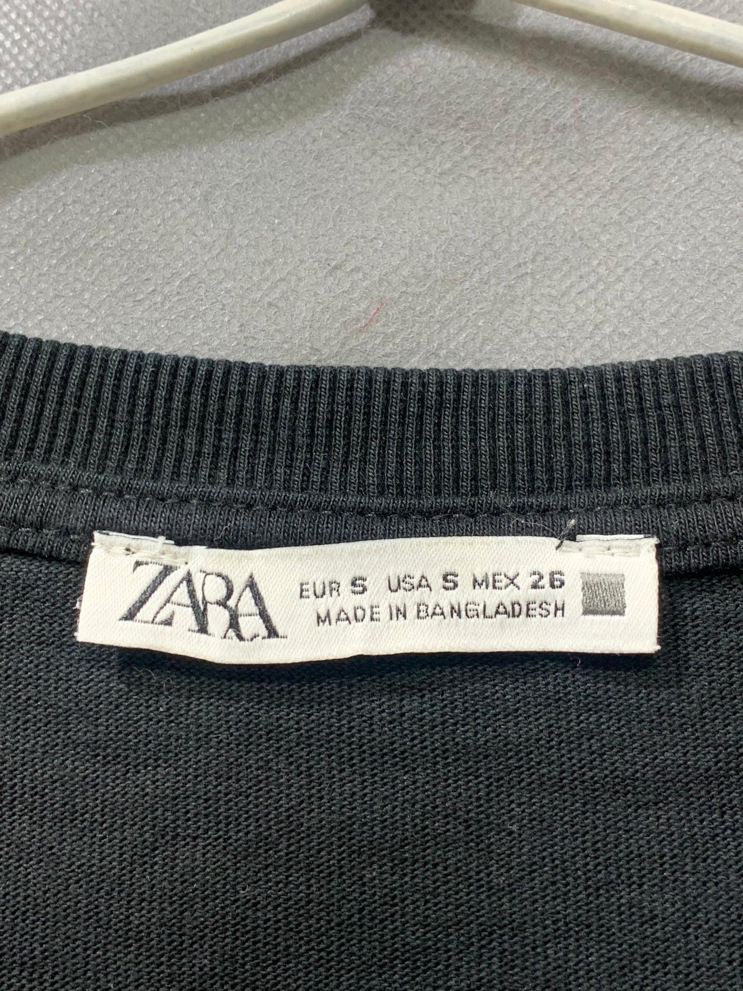 Zara Black Cotton For Women T Shirt S