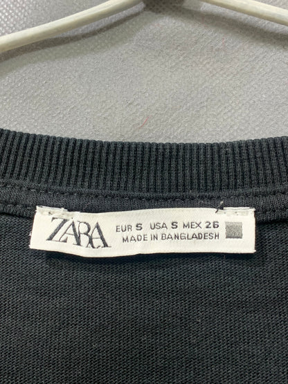Zara Black Cotton For Women T Shirt S