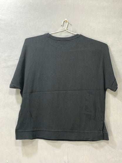 Zara Black Cotton For Women T Shirt S