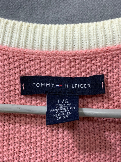 Tommy Hilfiger Pink Cotton For Women T Shirt L