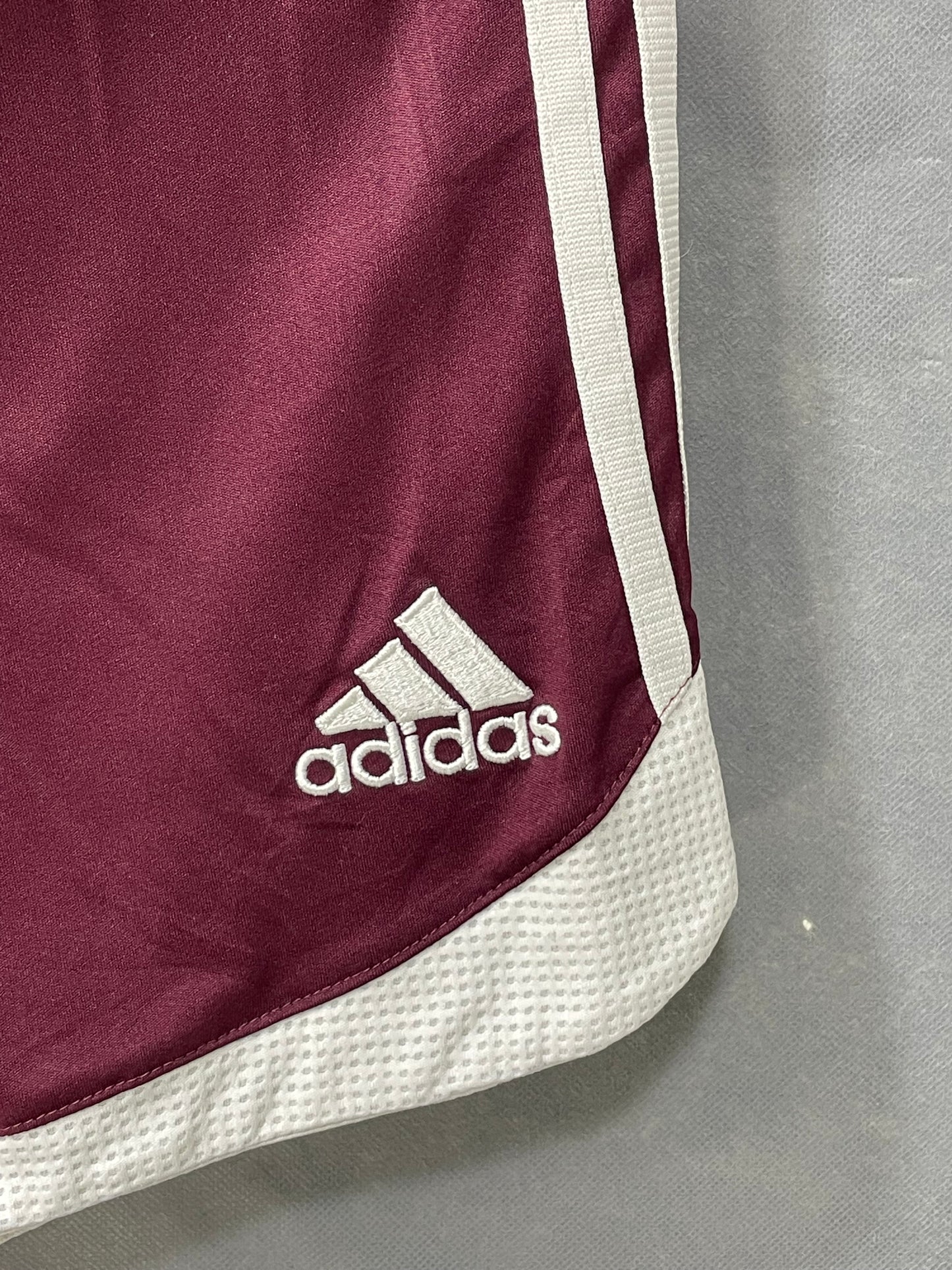 Adidas Maroon Polyester Short For Women L