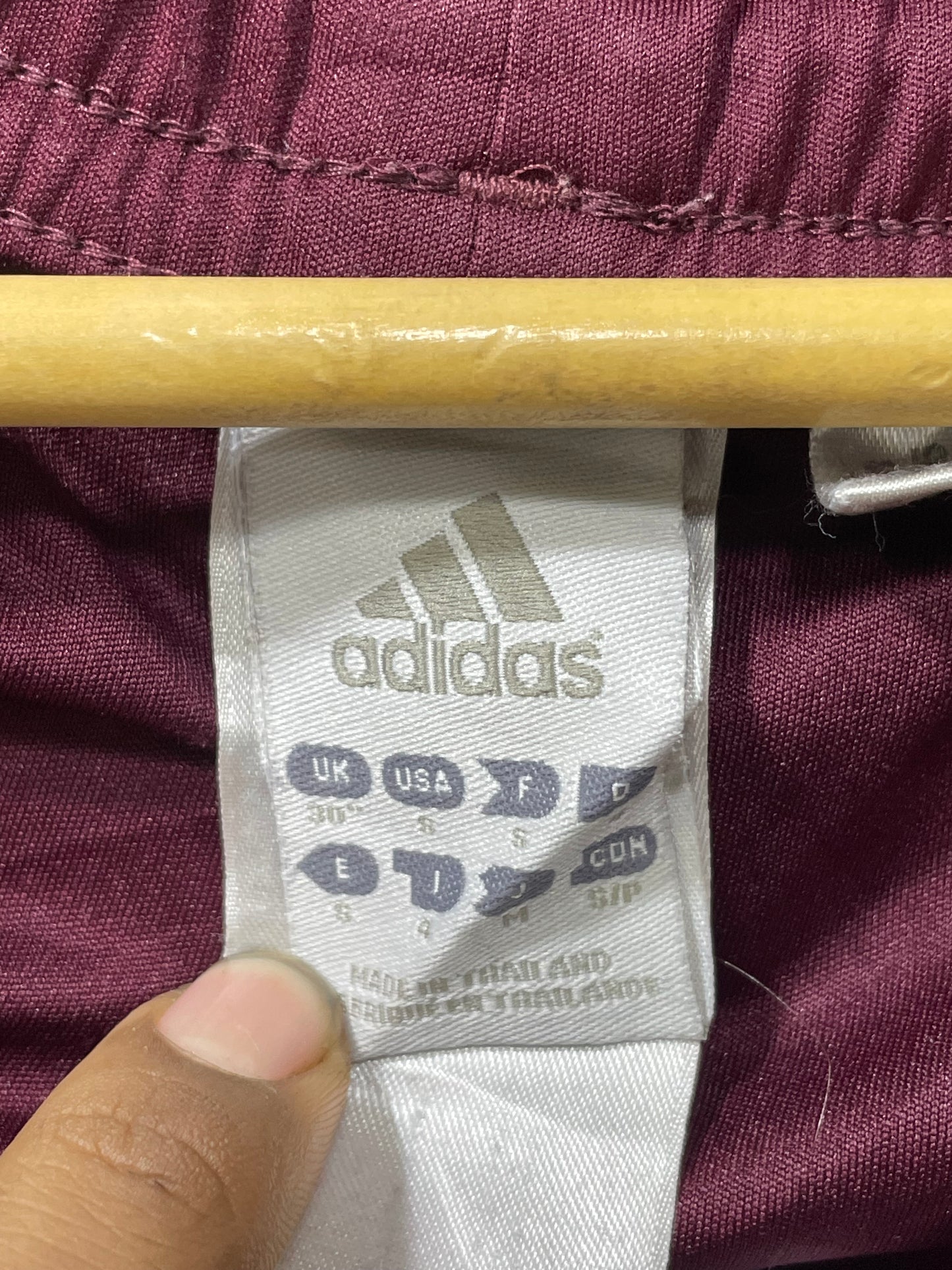 Adidas Maroon Polyester Short For Women L