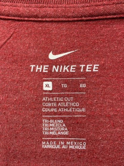 Nike The Tee Maroon Cotton For Women T Shirt X Large