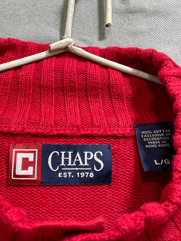 Chaps Red For Wool Winter Men Sweater Large