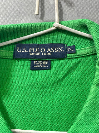 Us. Polo Assn. Green Branded Original Cotton Polo T Shirt For Men XX Large