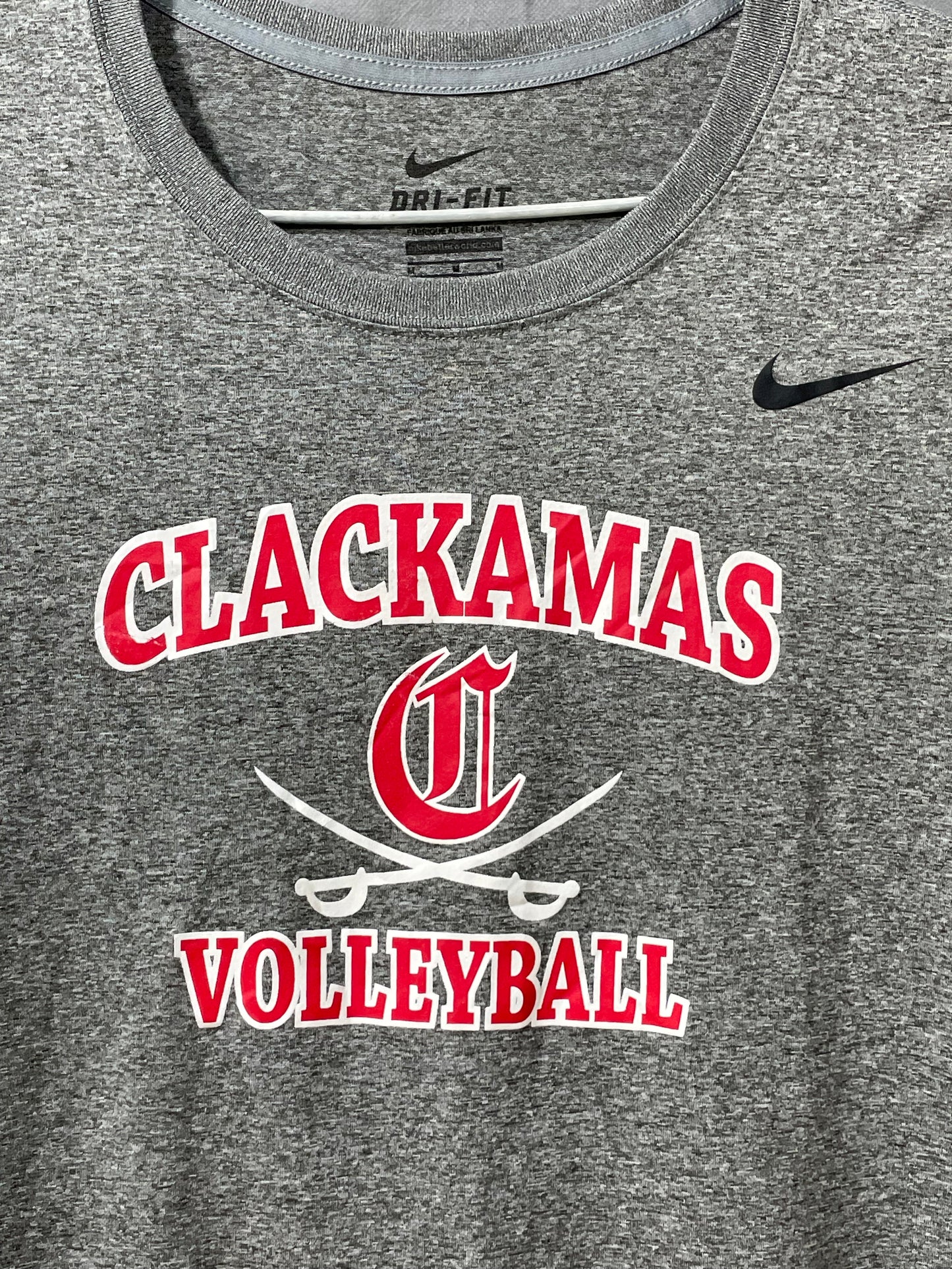 Nike Dri Fit Gray Sport For Women T Shirt Medium