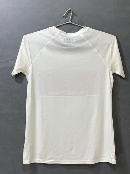 Under Armour White Sports For Women T Shirt M